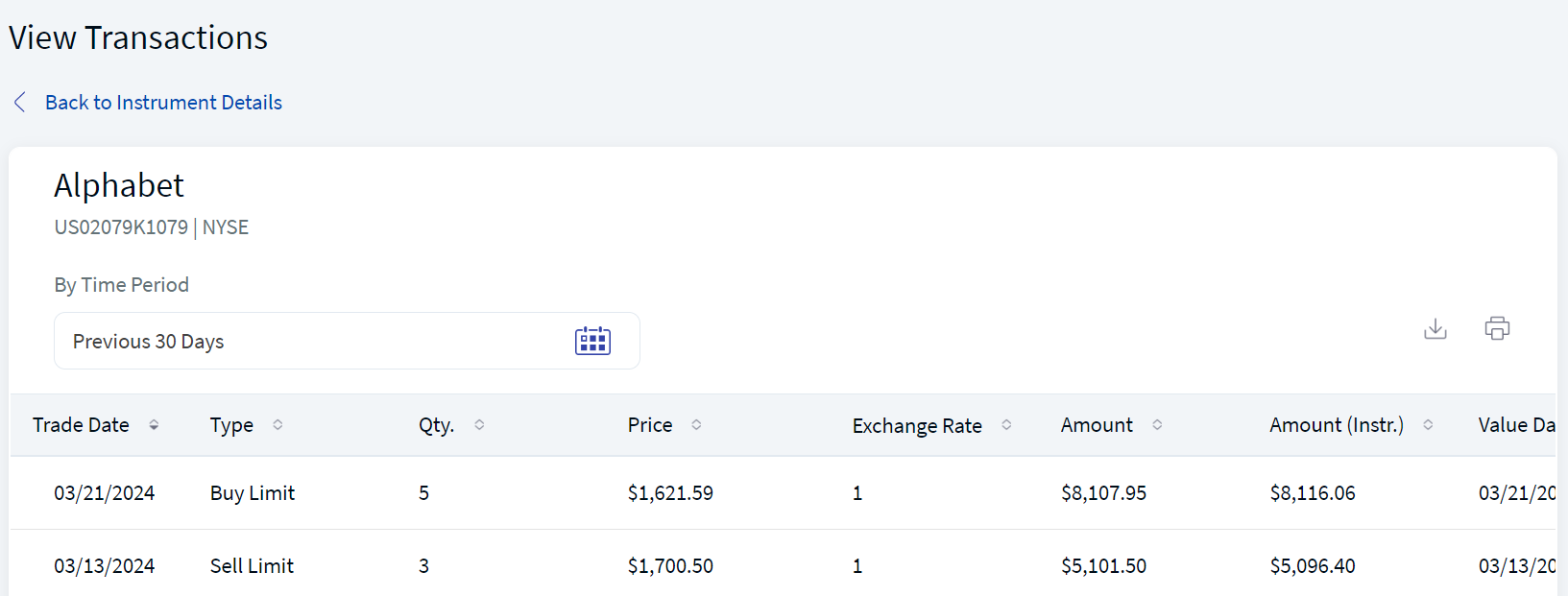 View Transactions View Transactions